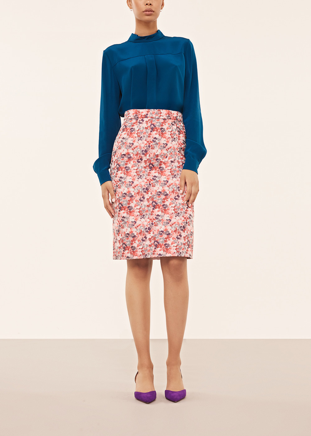 Floral Jacquard Woven Pencil Skirt - Alexander Lewis